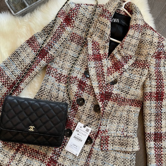 NWT GORGEOUS ZARA DOUBLE BREASTED BLAZER XS - Picture 2 of 7